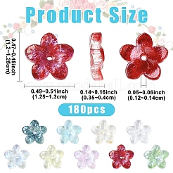 180 шт. 9-х цветные прозрачные стеклянные бусины&nbsp;DGLA-YW0001-69