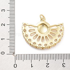 Подвески в форме веера с покрытием из латуни с микропаве из кубического циркония&nbsp;X-KK-G512-28B-G