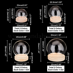 8 комплект 8-х круглых стеклянных купольных крышек&nbsp;AJEW-PH0004-87