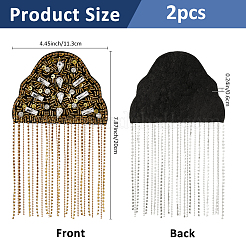 2 шт. фетровые эполеты со стразами&nbsp;AJEW-FH0006-66A