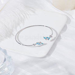 1шт латунный открытый браслет-манжета с микропаве из кубических цирконий&nbsp;BJEW-LP0003-34P