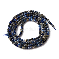 Нитки бусины из натурального ляписа-лазури&nbsp;LS-G-L629-B01-2mm-01