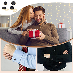 4 шт. 2 стиля запонки из латуни с черной эмалью&nbsp;BUTT-ME0001-07G