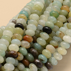 1 нить рондель из натуральных цветочных бусин амазонита&nbsp;G-PA0001-66