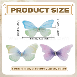 6 шт. 3 цвета железные заколки для волос из кожи аллигатора&nbsp;OHAR-LP0004-36