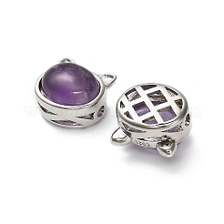 Латунные многорядные звенья из натурального аметиста&nbsp;KK-D366-01P-G