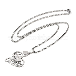 201 кулон из нержавеющей стали с музыкальной нотой в форме сердца и цитатой&nbsp;LS-NJEW-K283-03P