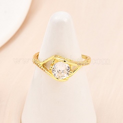 Манжеты из латуни с микро паве кубический цирконий для женщин&nbsp;RJEW-Z113-39G