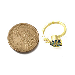 Эмалевые вращающиеся манжеты-кольца в виде шлема и бабочки для женщин&nbsp;RJEW-R005-09G