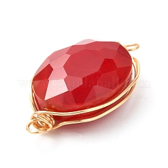 Соединители звеньев стеклянных бусин с жемчужным блеском&nbsp;PALLOY-JF00852