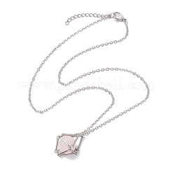 3 шт. 201 нержавеющая сталь хрустальные каменные подвески-клетки ожерелья&nbsp;NJEW-JN04750