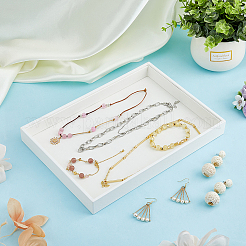 Подносы дисплея ювелирных изделий искусственной кожи pu прямоугольника CON-WH0093-04A