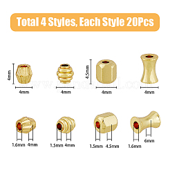 80шт 4 стильные латунные бусины&nbsp;KK-DC0002-97