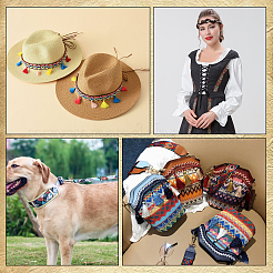 Полихлопковые ленты с вышивкой в этническом стиле&nbsp;OCOR-GF0001-94