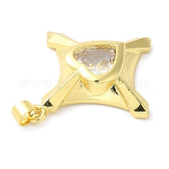 Настоящие 18-каратные позолоченные подвески из латуни с микропаве из кубического циркония&nbsp;KK-F854-14G-02