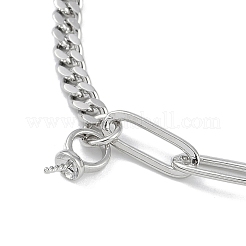 Изготовление браслета из латунной кубинской цепочки и цепочки со скрепками&nbsp;KK-U020-10P