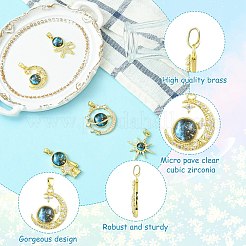 5 шт. 5 стиля латунные подвески с микропаве и кубическим цирконием&nbsp;KK-CJ0003-57