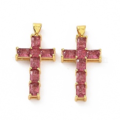 Латунные микропаве прозрачные подвески с фианитом&nbsp;ZIRC-F135-27G