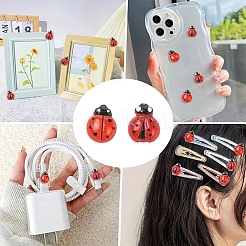 100 шт. 2 стиля кабошонов из смолы в виде божьей коровки&nbsp;MRMJ-YW0001-079