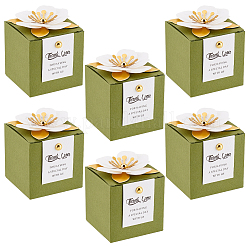 Складные квадратные бумажные коробки для конфет&nbsp;LS-CBOX-WH0001-E02