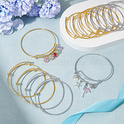 30шт 2 цвета регулируемый железный расширяемый браслет изготовление&nbsp;BJEW-UN0001-63