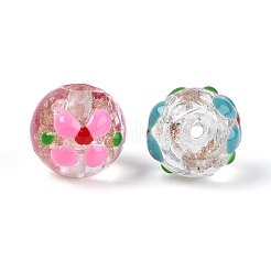 Светящиеся бусины лэмпворк из золота и песка ручной работы&nbsp;LAMP-N035-04