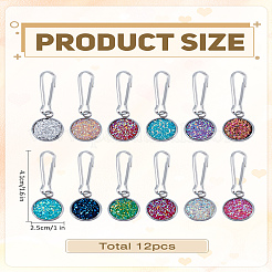 12 шт. плоские круглые подвесные украшения из нержавеющей стали&nbsp;AJEW-LP0006-22