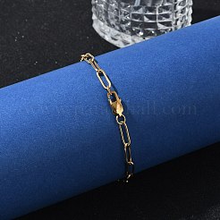 PVD вакуумное покрытие 304 нержавеющая сталь скрепки браслеты цепи&nbsp;LS-BJEW-I295-15G