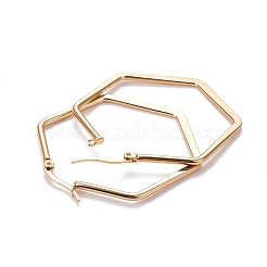 201 серьги-кольца из нержавеющей стали с закругленными углами&nbsp;LS-EJEW-F205-13G-A