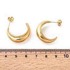 Серьги-гвоздики в форме луны из нержавеющей стали 304&nbsp;EJEW-K268-46G