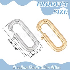 6 шт. 2-х цветные латунные застежки&nbsp;KK-WR0001-79