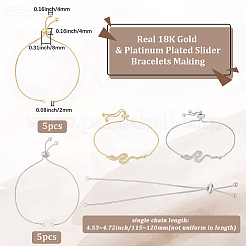 10шт 2 цвета стойки покрытие латунной цепи браслет изготовление&nbsp;KK-BBC0021-96