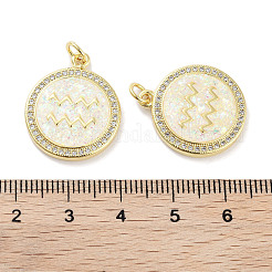 Латунные микропаве прозрачные подвески с фианитом&nbsp;KK-L213-032G