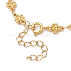 Изготовление браслета из цепочки с звеньями в форме клевера из нержавеющей стали 304.&nbsp;AJEW-JB01573