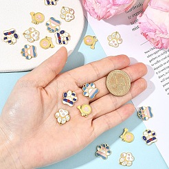 4 шт. 4 стиля эмалевых подвесок из нержавеющей стали 304&nbsp;STAS-YW0011-19