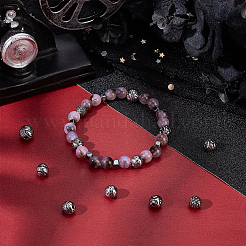 12 шт. 6 вида круглых бусин из нержавеющей стали 304&nbsp;STAS-UN0059-95