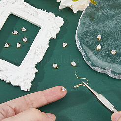 12шт латунные подвески из кубического циркония с микро-паве&nbsp;KK-FH0007-95A