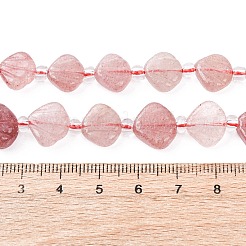 Нити резных бусин из натурального клубничного кварца&nbsp;G-H339-A04-01