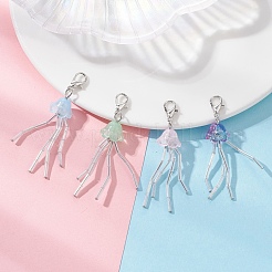 Подвесные украшения из стекла и медуз в технике лэмпворк&nbsp;HJEW-JM04590