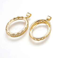 Латунные подвески кабошон с открытой спиной&nbsp;X-KK-K196-18G