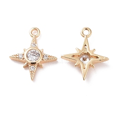 Латунные микропаве прозрачные кубические циркониевые подвески&nbsp;KK-G418-08G