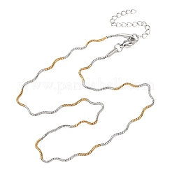 Двухцветная цепочка-змейка из нержавеющей стали 304 толщиной 1.5 мм для женщин.&nbsp;NJEW-G194-01GP