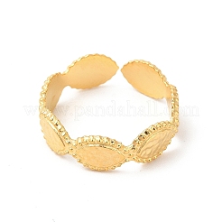 Ионное покрытие (ip) 304 нержавеющая сталь конский глаз открытый манжета кольцо для женщин&nbsp;RJEW-E063-26G