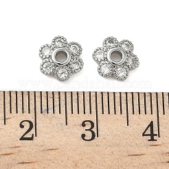 Колпачки для бусин из прозрачного кубического циркония из латуни&nbsp;KK-S350-12P