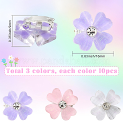 30 шт. 3-цветная застежка для волос из цинкового сплава и смолы&nbsp;OHAR-SC0001-16B