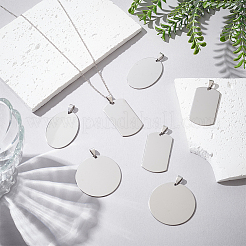 18 шт. 3 стиля 201 нержавеющая сталь штампованные пустые бирки подвески&nbsp;STAS-PH0005-63