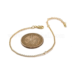 Браслеты из латунной цепочки «роло» для женщин&nbsp;BJEW-G735-05G