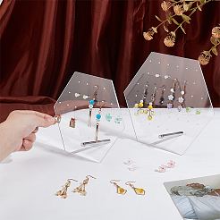 2 комплект из 2-х стилей прозрачной акриловой наклонной полки для хранения сережек&nbsp;EDIS-PH0001-93