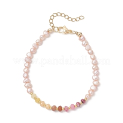 Браслеты из натурального малайзийского нефрита и жемчуга для женщин&nbsp;BJEW-JB13074