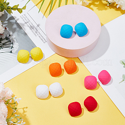 6 пара двухцветных текстурированных прямоугольных акриловых серег-гвоздиков со штифтами из нержавеющей стали 304 для женщин&nbsp;EJEW-AN0003-73